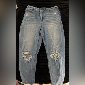 American eagle curvy mom jean with holes